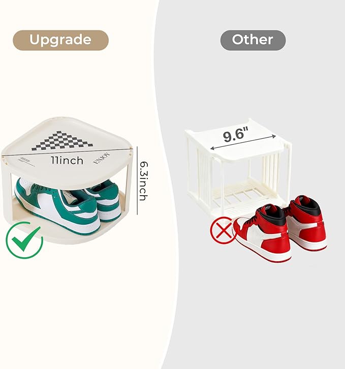 UFORU 6 Tier Vertical Shoe Rack,Corner Shoe Organizer for Entryway,Narrow Free Standing Shoe Organizer for Small Spaces,Tall Shoe Rock for Closet,Easy Assembly Shoe Storage Stand