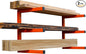 MOOMSINE Lumber Storage Rack Wall Mount, Heavy Duty Metal Wood Organizer with 3-Level Each Shelf Holds Up 200 Lbs, Indoor & Outdoor Use