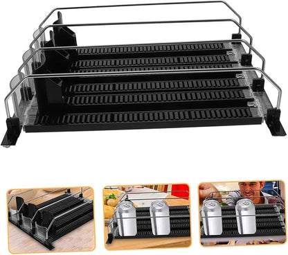 3pcs Fridge Drink Organizer Pusher Set Automatic Beverage Dispenser for Cans and Bottles Reliable Glide System for Convenience Stores and Home Use