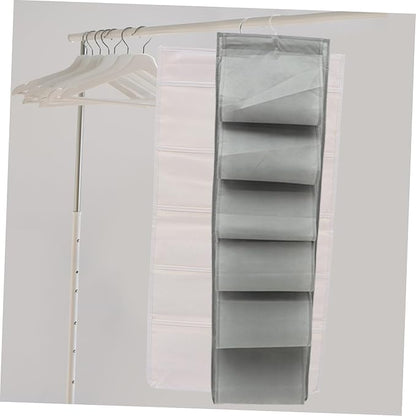 Hemobllo Over Door Hanging Shoe and Underwear Storage Bag Organizer Compartment Non Woven Closet Hanging Organizer for Wardrobes and Door Storage Gray