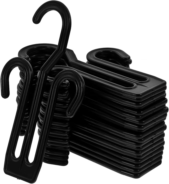 Milisten 20pcs Plastic Shoe Display Hooks Slipper Holder Thickened Black Shoes Hanging Rack Organizer for Closet Storage and Retail Display