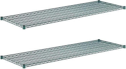 (2-Pack) 24" x 72", Green Epoxy Additional Heavy Duty Wire Shelving, Wire Shelf for Shelving Units, NSF Replacement Shelves for Rack