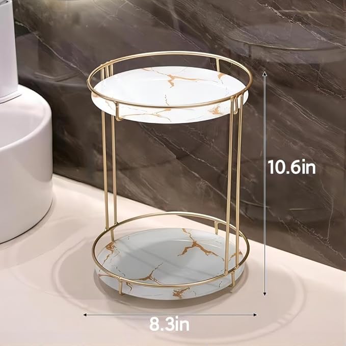 Gold Storage Rack, Bathroom Table Shelf, Perfume Tray, Beautiful Appearance, Super Capacity, Complete Your Daily Storage (QS-20-1) (QS-19)