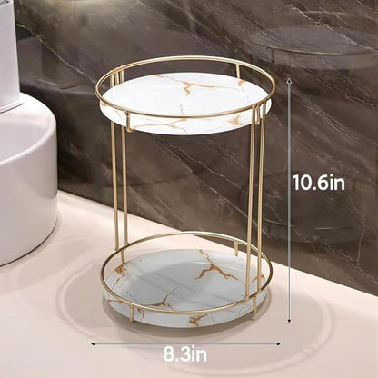 Gold Storage Rack, Bathroom Table Shelf, Perfume Tray, Beautiful Appearance, Super Capacity, Complete Your Daily Storage (QS-20-1) (QS-19)