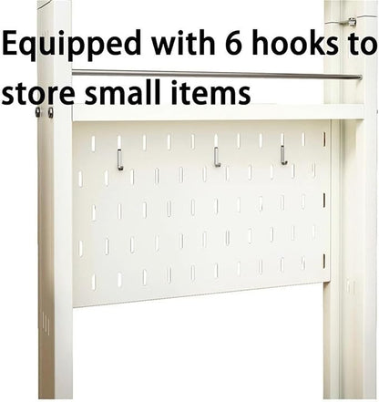 5 Tier Ultra Thin Behind Door Storage Rack Metal Organizer Narrow Storage Cabinet for Bathroom Entryway Lightweight(White)