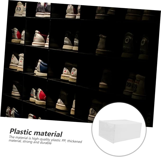 Cabilock 2pcs Thickened Plastic Shoe Box Storage Boxes for Closet Entryway Drawer Type Shoe Organizer