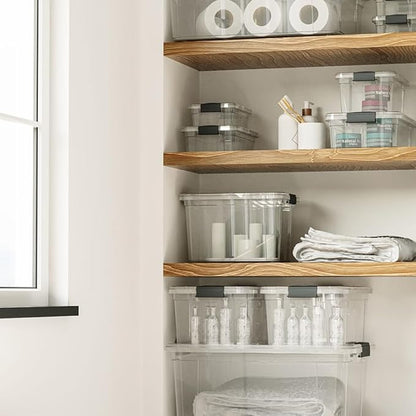 Superio Clear Storage Box with Lid, 36 Quart Plastic Container Bins for Organizing, Stackable Crates, BPA Free, Non Toxic, Odor Free, Organizers for Home, Office, School, and Dorm, 10 Pack
