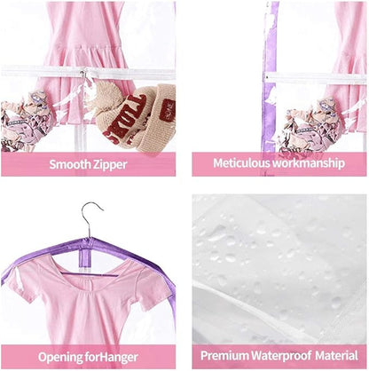 Clear Kids Garment Bags,3 Packs Garment Bag For Dance Costumes With Pockets,Foldable Garment Bags For Hanging Clothes Travel Storage,Dance Garment Bags For Dancers.35" Garment Dance Competition Bag