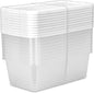 10-Pack 6-Quart Clear Plastic Storage Boxes with Snap-on Lids, White