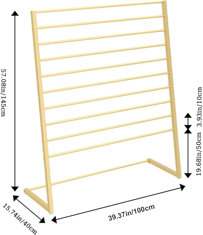 Scarf Display Stand, 10 Tier Metal Scarf Holder Organizer, Freestanding Scarf Rack for Commercial Clothing Retail Store Towel Rack Ties Belt Pants Hanging Rack