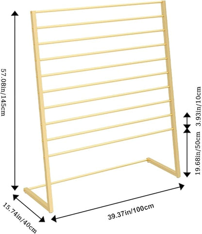 Scarf Display Stand, 10 Tier Metal Scarf Holder Organizer, Freestanding Scarf Rack for Commercial Clothing Retail Store Towel Rack Ties Belt Pants Hanging Rack