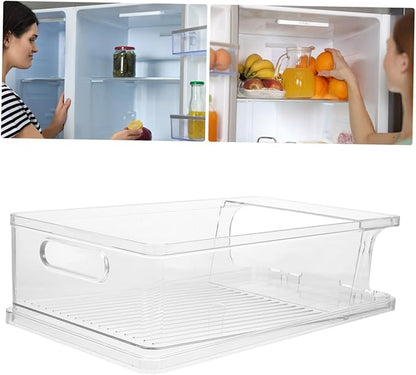 Cabilock 2pcs Plastic Can Dispensers for Refrigerator Auto Beverage Organizers Efficient Drink Holders Space-Saving Design for Soda and Water Bottles Storage