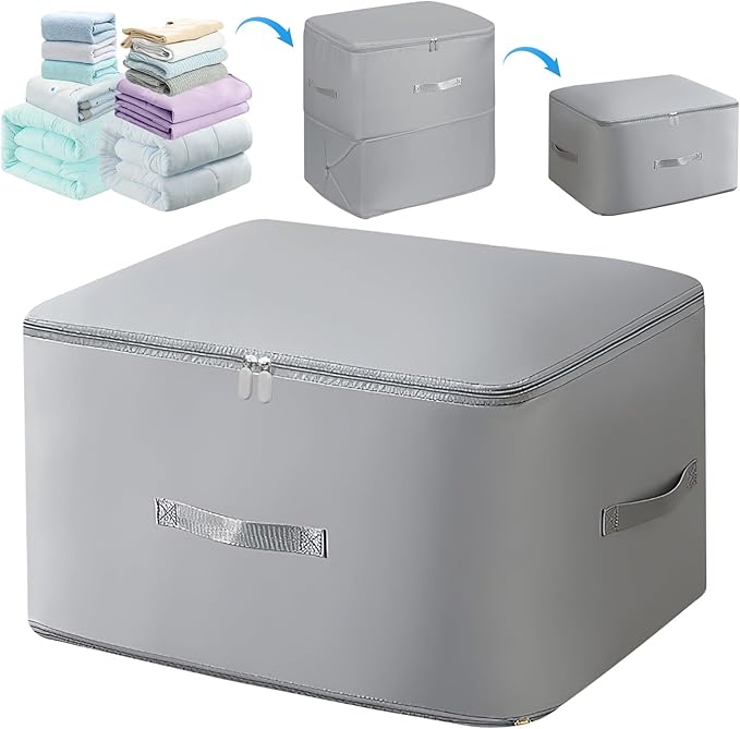 Generic Ultra Space Saving Self Compression Organizer, Heavy Duty Moving Bags, Storage Tote for Space Saving, Self Compression Moving Organizer Bag for Comforters, Bedding, Clothes (Grey, X-Large)