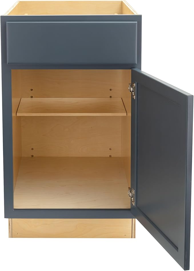 Quicklock RTA (Ready-to-Assemble) | Base Kitchen Cabinets - Shaker Style | Made in America (Needlepoint Navy, 21" Wx34.5 Hx24 D Base)