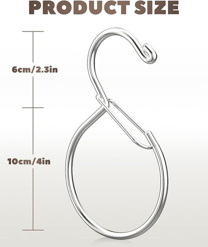 Supforce 6 Pack Belt Hanger, Tie Hanger & Belt Organizer, Rust-Proof Belt Hanger for Closet, Ties, Scarves, Bags & Accessories, Keeps Closet Neat & Organized, Silver