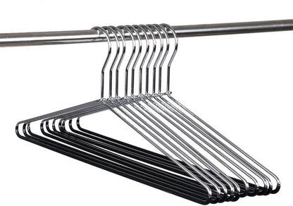 10 Metal Hangers Quality Heavy Duty Metal Coat Hangers with Non-Slip Rubber Coating for Pants (10)