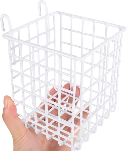 Cabilock 2pcs Hanging Wire Basket Organizer for Kitchen and Bathroom Space-saving Storage Hooks for Easy Installation for Pantry Craft Room
