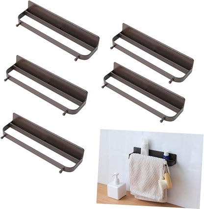 Happyyami 5pcs Wall-Mounted Slippers Rack Over The Door Shoe Organizer Easy Install Adhesive Hooks Bathroom Decor Storage Rack Punch Stand