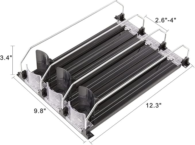 Soda Can Dispenser Beverage Display Rack Fridge Can Dispenser for Refrigerator with Adjustable Glide - Perfect for Soda, Beer, and Other Beverages