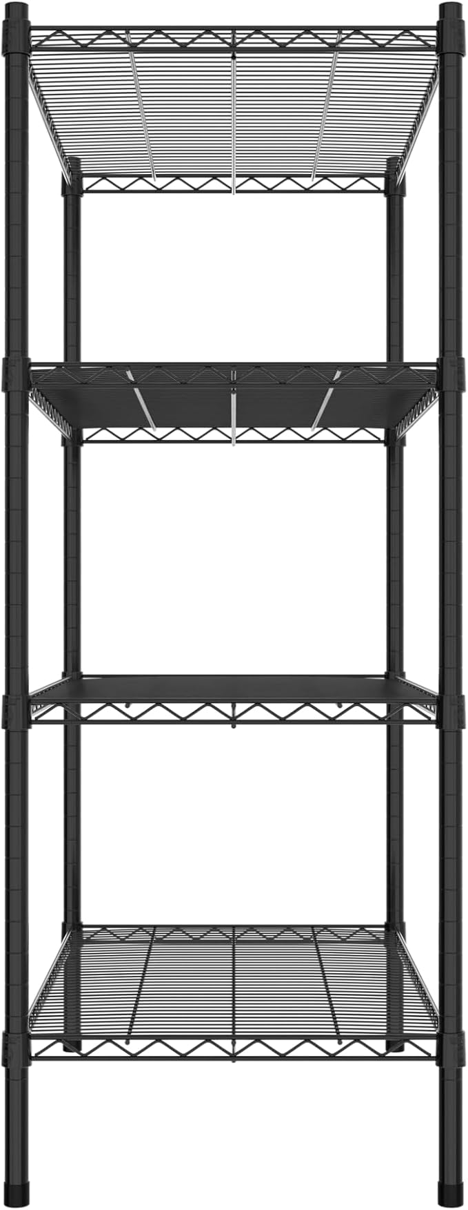Commercial NSF Listed Black Epoxy Stationary Wire Shelving Kit 21" x 36" x 54", with 4 Shelves Perfect for Warehouse, Walk-in Refrigerator, Freezer, Grocery Store, Restaurant, Dishroom