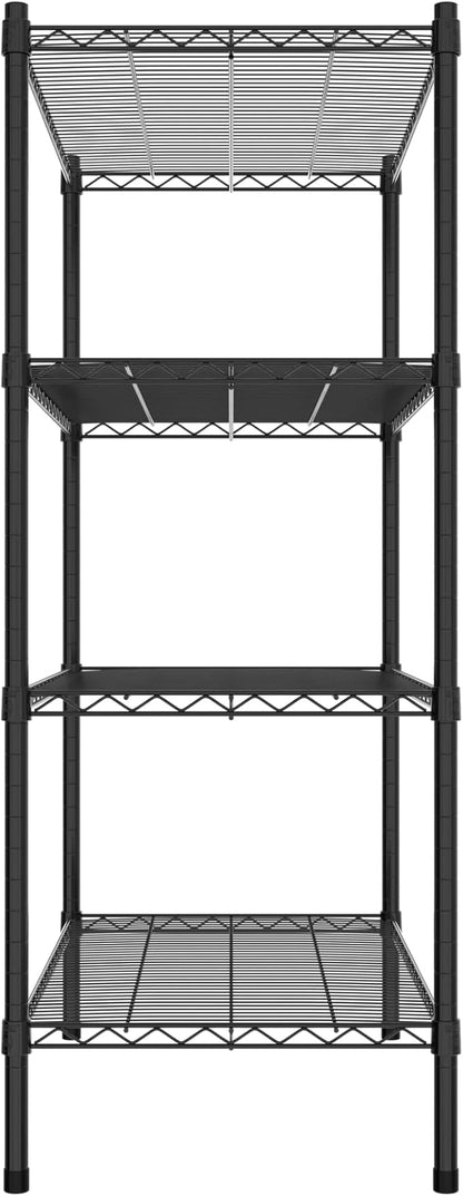 Commercial NSF Listed Black Epoxy Stationary Wire Shelving Kit 21" x 36" x 54", with 4 Shelves Perfect for Warehouse, Walk-in Refrigerator, Freezer, Grocery Store, Restaurant, Dishroom