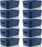 Zopeal Plastic Storage Bins 10 Pcs Blue Pantry Organizer Bins Small Baskets Storage Containers for Home Kitchen (8 x 5.7 x 3 Inch)