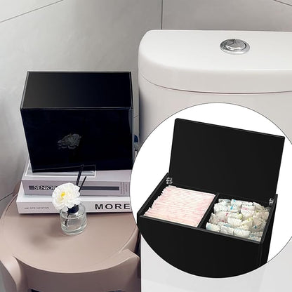 Tampon Holder for Bathroom, Tampons and Pads Container Box, Women Period Storage Holder, Black