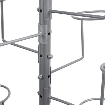 MyGift Hat Rack Holder Stand, Freestanding Baseball Cap Organizer Display, Large Retail Wig Holder with 20 Customizable Circular Hooks, for Multiple Hats, Shape of Tree, Silver Metal