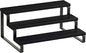 Giikin 3 Tier Spice Rack, Cabinet Organizer Shelf, Wooden Spice Rack for Countertop, Kitchen Counter Storage Shelves Cupcake Stand Holder Display Stand, Black