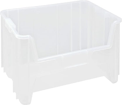Hudson Exchange 20" x 15" x 12.5" (3 Pack) Plastic Giant Stackable Hopper Bin Container, Clear