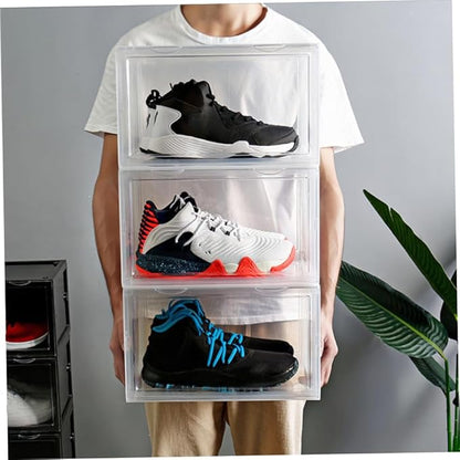 Shoes Storage Box Portable Sturdy Organizer for Home Use Magnetic Door Connection for Sneakers and Accessories Dust Shoe Case Efficient Closet