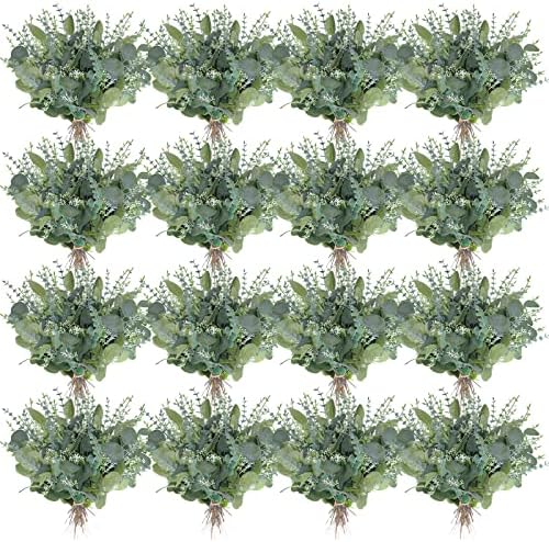 Tigeen 150 Pcs Artificial Eucalyptus Stems, 2 Styles Faux Greenery Leaves with Silver Dollar and Small Leaf Sprays for Wedding Bouquet DIY Floral Arrangements, Centerpieces, Home Decor (Green) by Tigeen