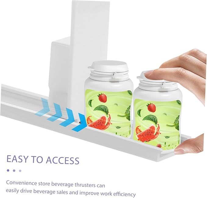 Drink Dispenser Organizer for Refrigerator User-friendly Beverage Pusher with Versatile Design for Cans and Bottles Retail and Home Use