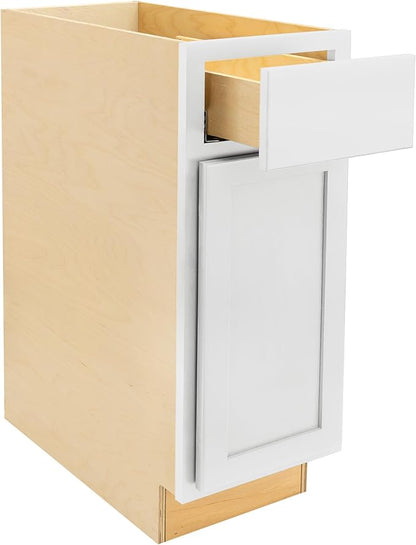 Quicklock RTA (Ready-to-Assemble) | Base Kitchen Cabinets - Shaker Style | Made in America (Pure White, 15" Wx34.5 Hx24 D Base)