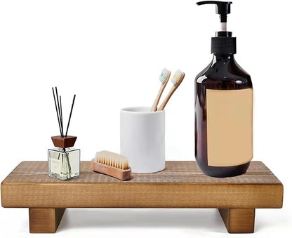 Handmade Solid Wood Soap Riser Stand - Rustic Farmhouse Style Tray for Kitchen, Bathroom & Home Décor | Stable Wooden Soap Holder & Countertop Organizer (10x4.7 Inch)