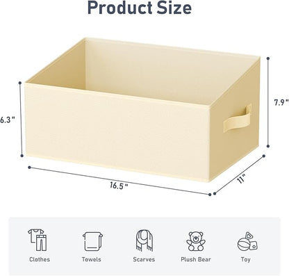 DIMJ Closet Storage Bins 6 Pack - Fabric Storage Baskets for Shelves, Large Clothes Organizers with Handles, Trapezoid Shelf Organization Storage Cubes for Purse, Toys, Books, Towel, Clothes