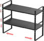 Jojocross Expandable Stackable Spice Rack Cabinet Shelf Organizer in Cabinets Shelves Kitchen Cupboard Organization Stack up Racks Pantry Countertop Storage Large/Black 2 Packs