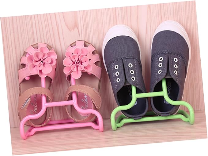 2 pcs Shoe Organizer Rack Space Saving Hanging Design for Bedroom Closet Entryway Material for Drying Shoes Pink