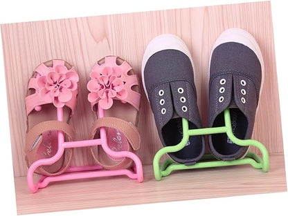 2 pcs Shoe Organizer Rack Space Saving Hanging Design for Bedroom Closet Entryway Material for Drying Shoes Pink