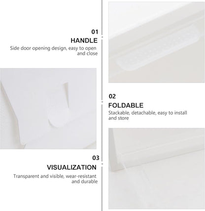 Zerodeko Stackable Sneaker Storage Box Flip Lid, White 33.5×24.5×17.5cm Pp Plastic Shoe Organizer for Home and Closet