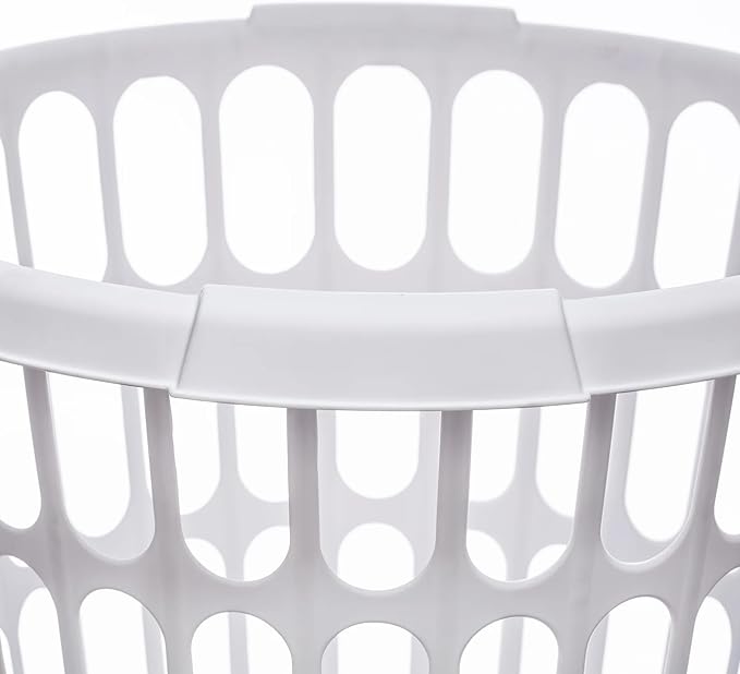 (8 pack) Adult 1-Bushel Round Laundry Basket, White