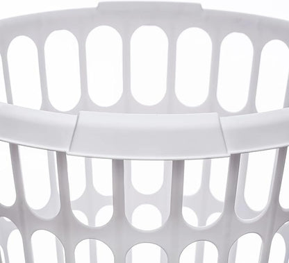(8 pack) Adult 1-Bushel Round Laundry Basket, White
