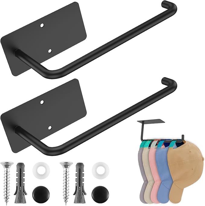 Hat Rack for Baseball Cap 2 Pack Hat Hooks Stainless Steel Hat Storage Hooks Adhesive Hat Organizer Holder Wall Mounted Hat Holder Wall Hat Organizer Hat Hanger Racks for Closet Door Living Room
