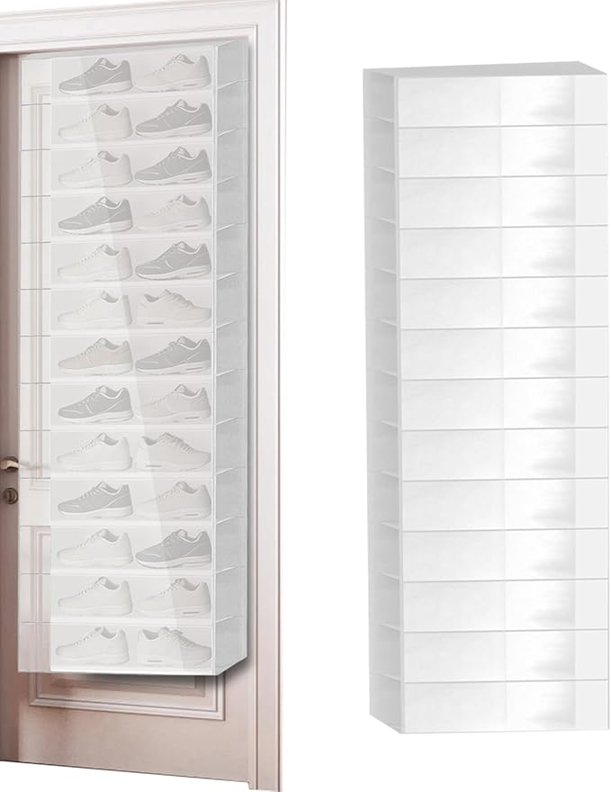 Over Door Shoe Organizer | 26 Pockets Hangable Holder - Hangable Foldable Shoe Door Organizer - for Footwear Boot Sneaker High Heel Storage