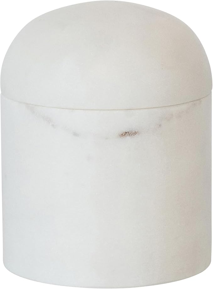 Bloomingville Round Marble Salt Cellar, White