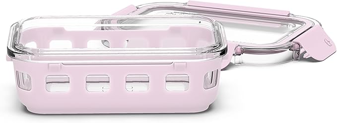 Ello Duraglass Meal Prep Container- Glass Food Storage Container with Silicone Sleeve and Airtight BPA-Free Plastic Lid, Dishwasher, Microwave, and Freezer Safe