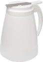 [1 PACK] EcoQuality 32oz Plastic Syrup Dispenser with Plastic Lid and Stainless Steel Slide Cover - Syrup, Sugar, Honey Dispenser - Perfect for Diners, Restaurants, Home, Office, Disposable (32 Ounce)