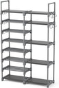 ROJASOP Shoe Rack, Shoe Storage Organizer for Closet Entryway Garage Bedroom, 8 Tier Tall Metal Shoe Shelf for 26-32 Pairs Boots & Shoes, Adjustable Shoe Stand for Small Space
