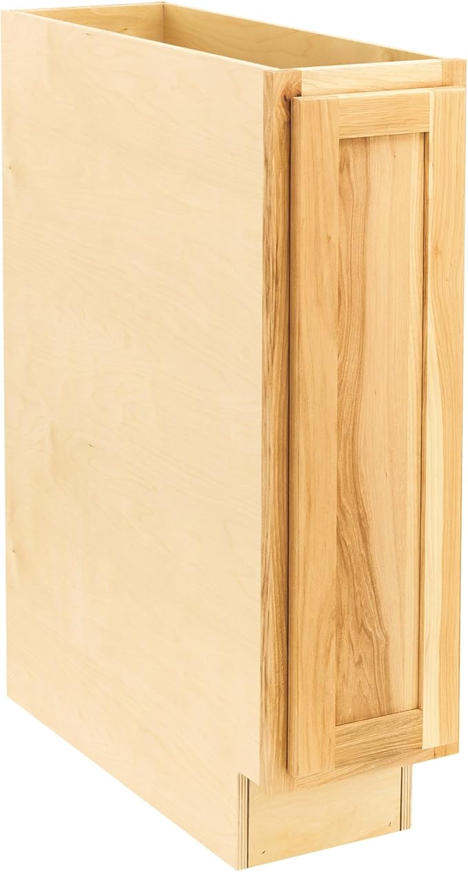 Quicklock RTA (Ready-to-Assemble) | Base Kitchen Cabinets - Shaker Style | Made in America (Rustic Hickory, 9" Wx34.5 Hx24 D Base)