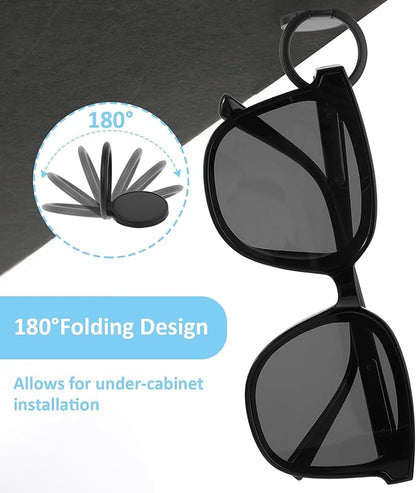 Mabor 6Pcs Sunglass Organizer Wall Hanging Adhesive Sunglass Holder for Wall Black Wall Mounted Eye Glasses Organizer Sunglass Storage Organizer for Eyeglass Display
